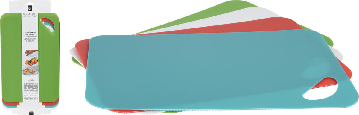 SKÄRBRÄDA SET 4 delar   29/19 cm   - vit/grön, Basics, plast (29/19cm) - Best Price