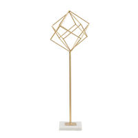 Skulptur Decor Cube - Goldfarben/Weiß, Basics, Stein/Metall (16/52.5/18cm)