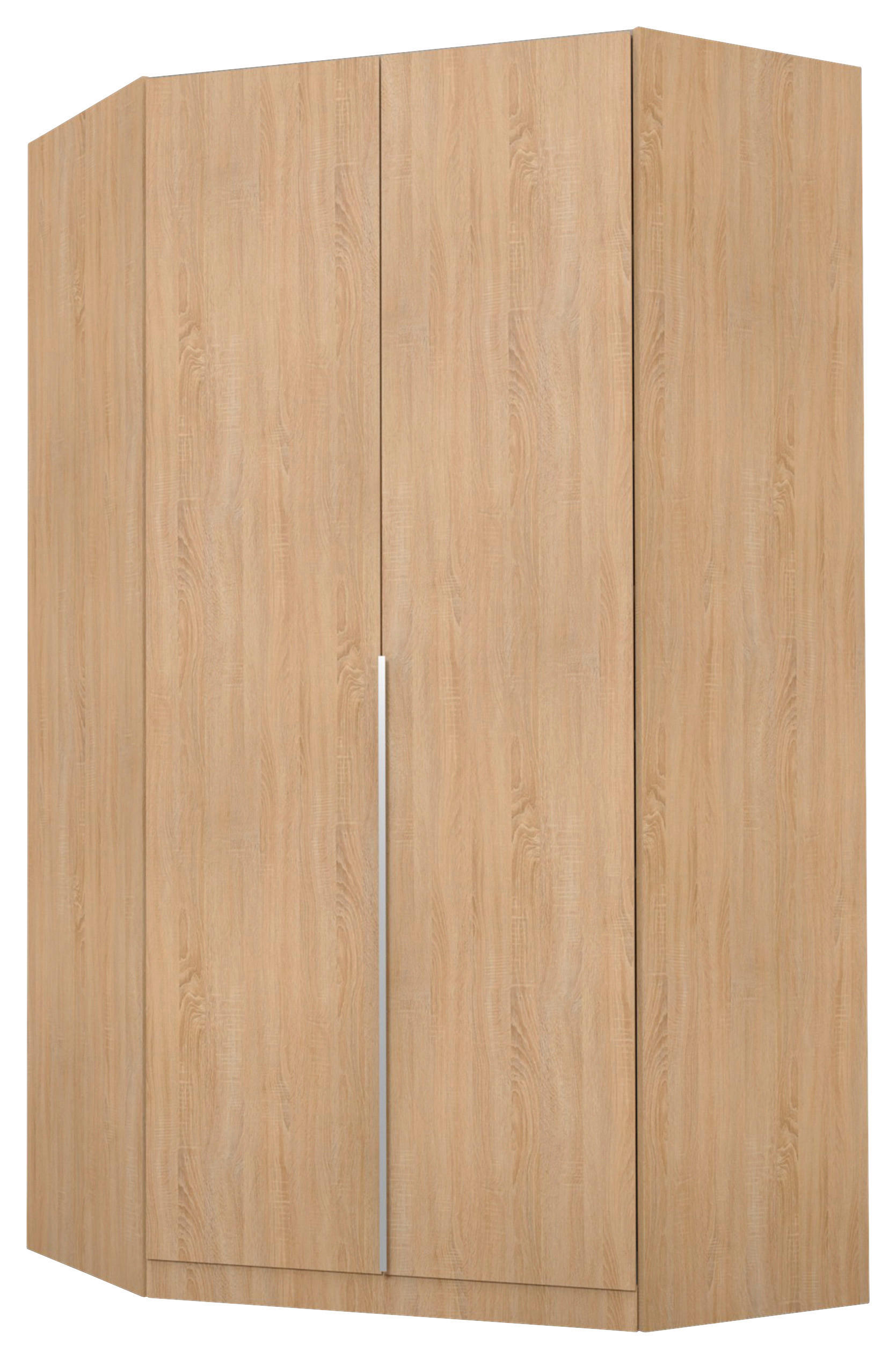 ECKKLEIDERSCHRANK 117/229/117 cm - Alufarben/Sonoma Eiche, Modern, Holzwerkstoff (117/229/117cm) - Rauch Möbel