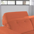 ECKSOFA in Struktur Orange  - Eichefarben/Schwarz, Design, Holz/Textil (163/305cm) - Novel