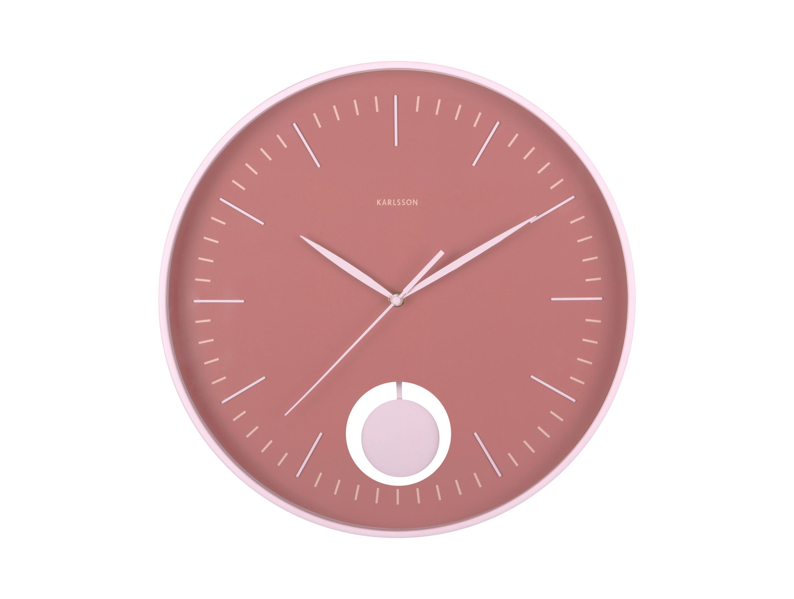 WANDUHR Grato Pink  - Pink, Basics, Kunststoff (41cm) - Karlsson