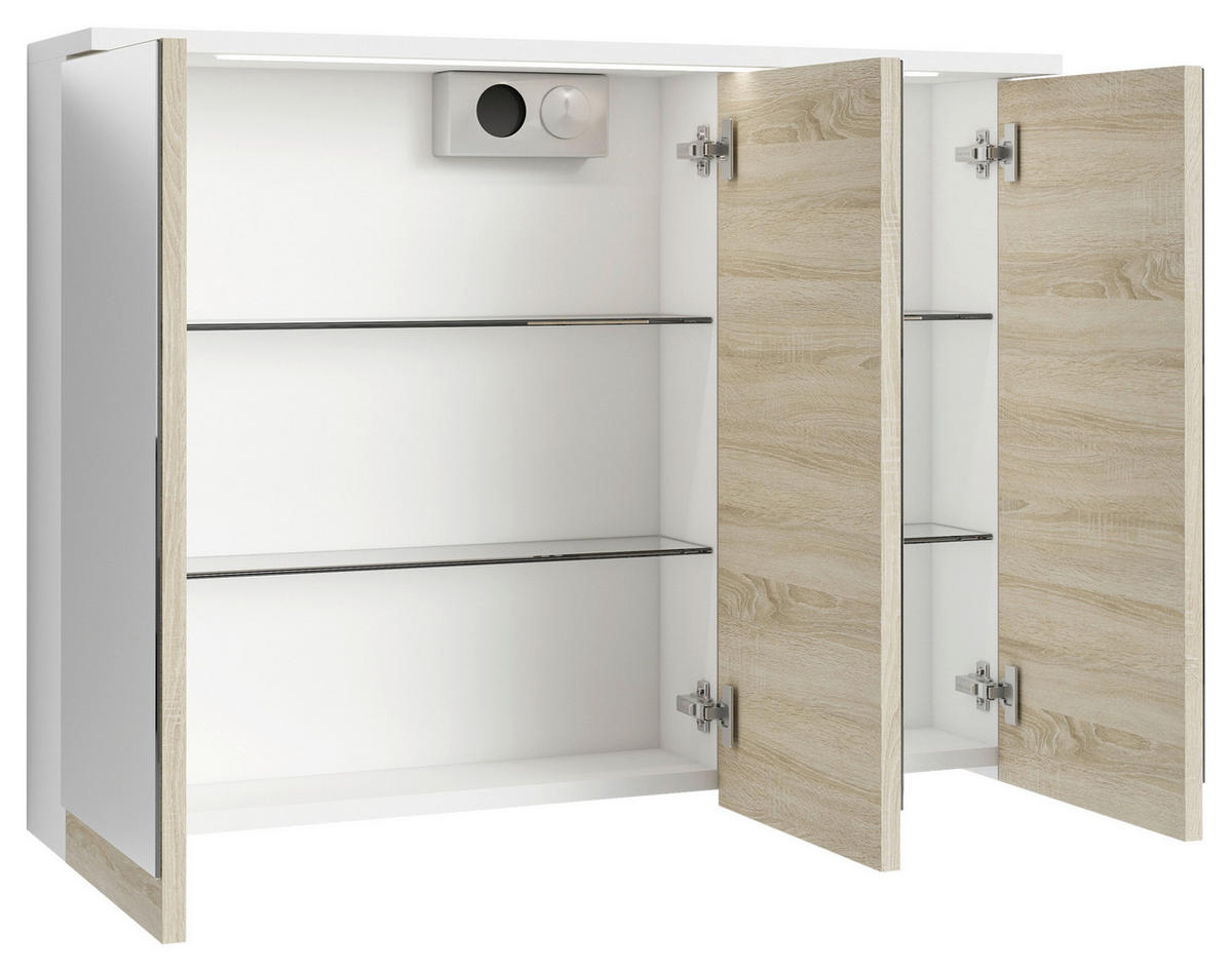 SPIEGELSCHRANK 80/60/20 cm  - Weiß, MODERN, Glas/Holzwerkstoff (80/60/20cm) - MID.YOU