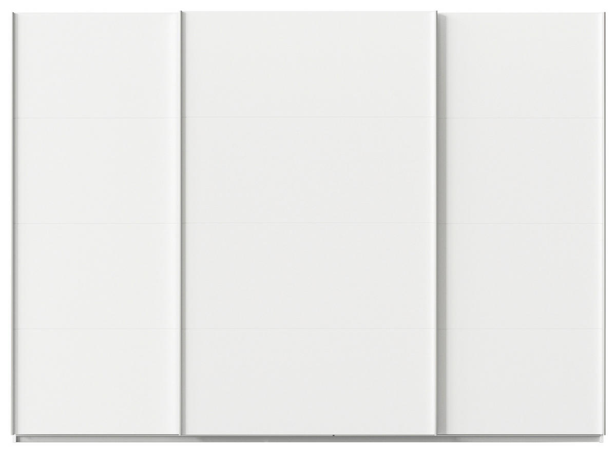 SCHWEBETÜRENSCHRANK in Weiss  - Weiss/Alufarben, Konventionell, Holzwerkstoff/Metall (315/210/62cm) - Xora