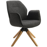 ARMLEHNSTUHL in Holz, Textil Anthrazit, Naturfarben  - Anthrazit/Naturfarben, MODERN, Holz/Textil (61/84/62cm) - MID.YOU