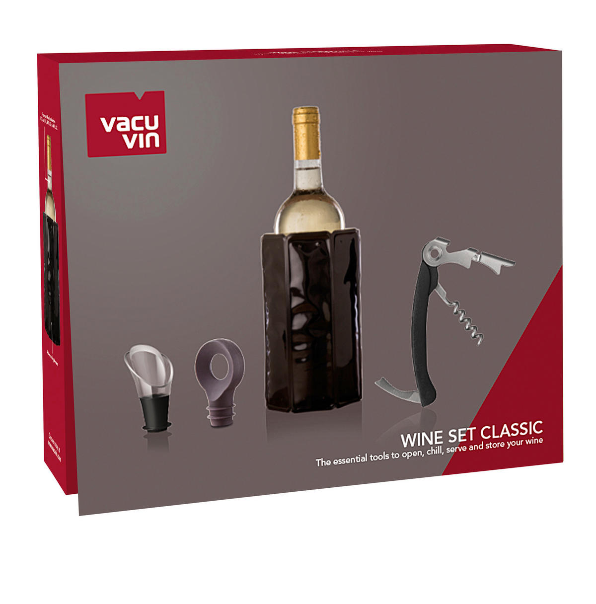 SET ZA VINO  - Basics, metal/plastika - Vacu Vin