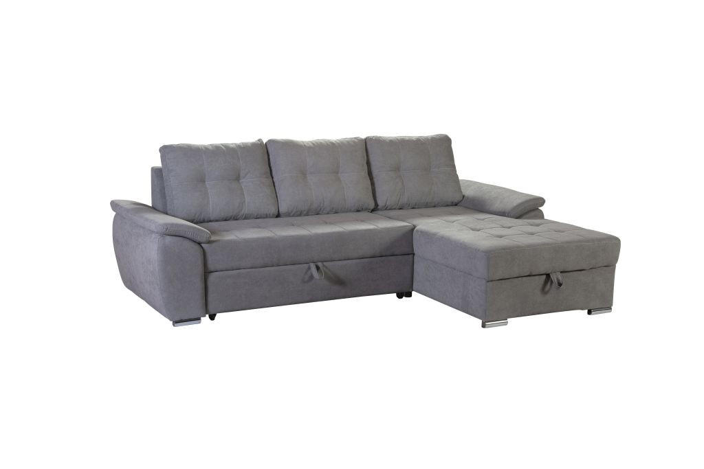 SJEDEĆA GARNITURA drvo, tekstil  siva   - siva/boje aluminija, Design, drvo/tekstil (250/166cm) - Xora