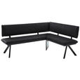 ECKBANK 205/165 cm  in Schwarz  - Schwarz, MODERN, Textil/Metall (205/165cm) - Cantus