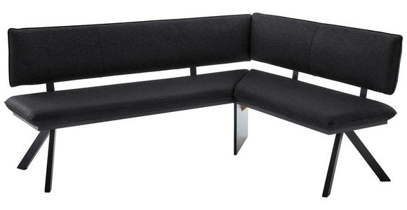ECKBANK 205/165 cm in Schwarz - Schwarz, MODERN, Textil/Metall (205/165cm) - Cantus