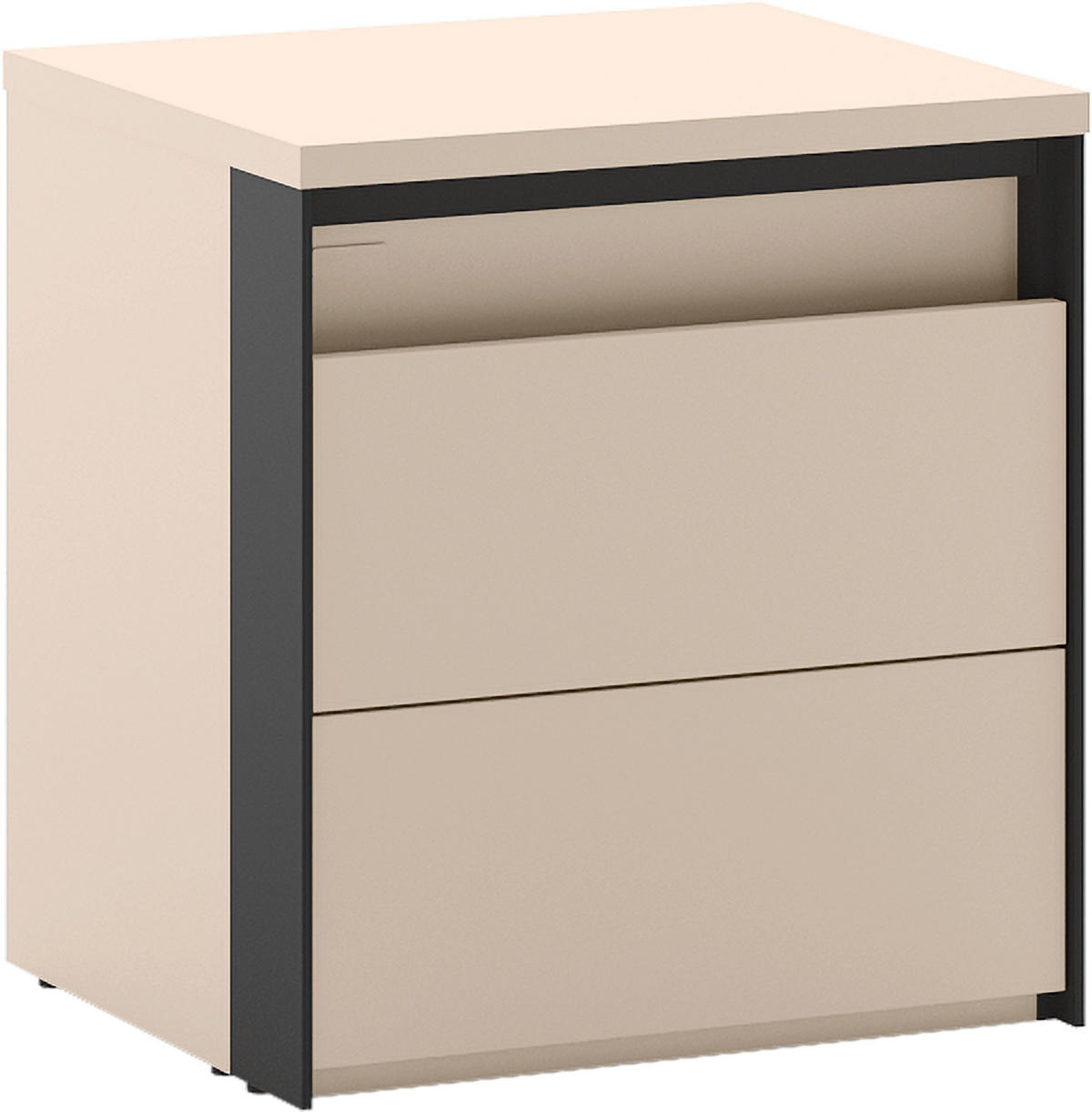 NACHTSCHRANK 45/50/40 cm  - Beige/Schwarz, MODERN, Holzwerkstoff (45/50/40cm) - Voleo