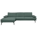 ECKSOFA Beldomo Premium in Echtleder Opal  180/310 cm  - Opal/Schwarz, Design, Leder/Metall (180/310cm) - Dieter Knoll