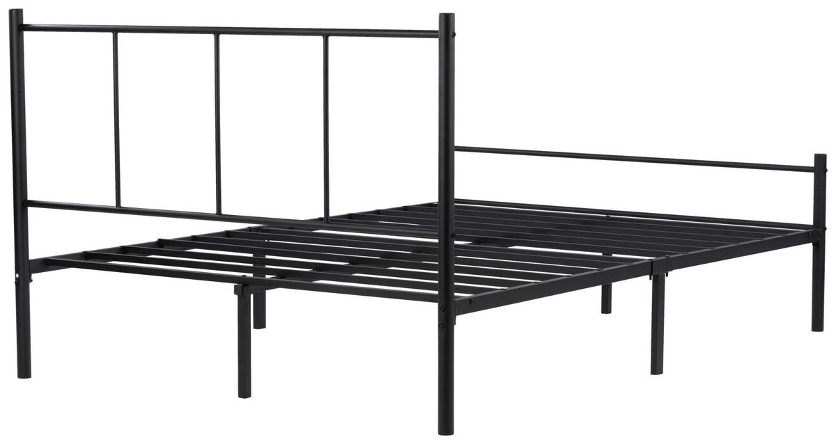 METALLBETT 140/200 cm  in Schwarz  - Schwarz, Basics, Metall (140/200cm) - Boxxx