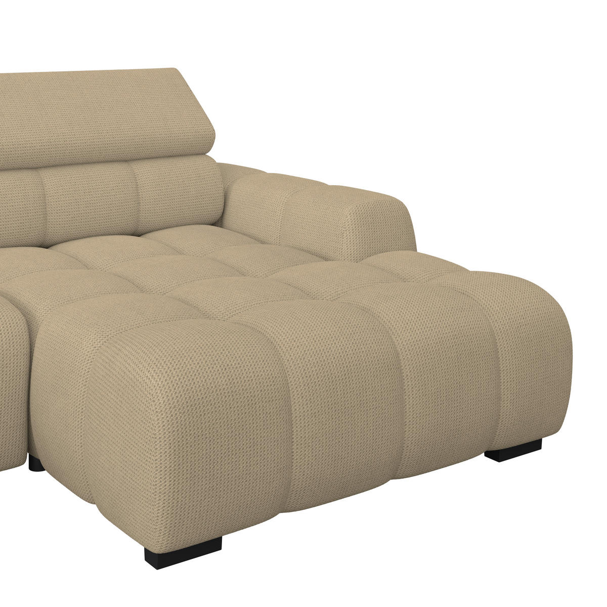 HÖRNSOFFA i vävt tyg taupe  - svart/taupe, Trend, textil/plast (285/168cm) - Livetastic