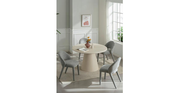 STUHL  Stoffauswahl Leinenoptik  - Beige/Grau, Design, Textil (54/81/59cm) - Ambia Home