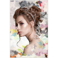 TABLOU PE STICLĂ 80/120 cm  - maro/alb, Lifestyle, plastic/sticlă (80/120cm) - Monee