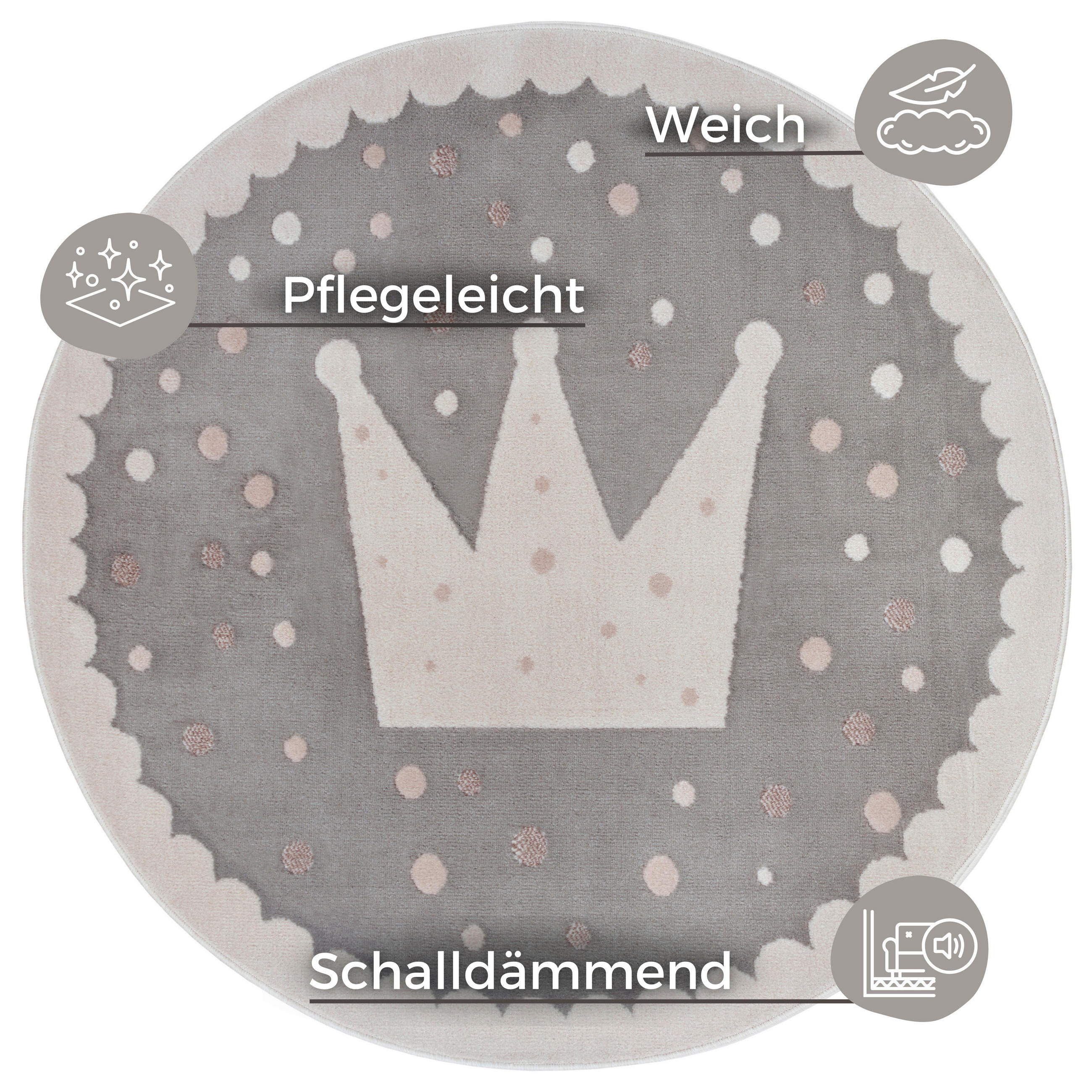 KINDERTEPPICH 140/0,8 cm Adventures  - Creme/Grau, Design, Kunststoff/Textil (140/0,8cm) - Hanse Home