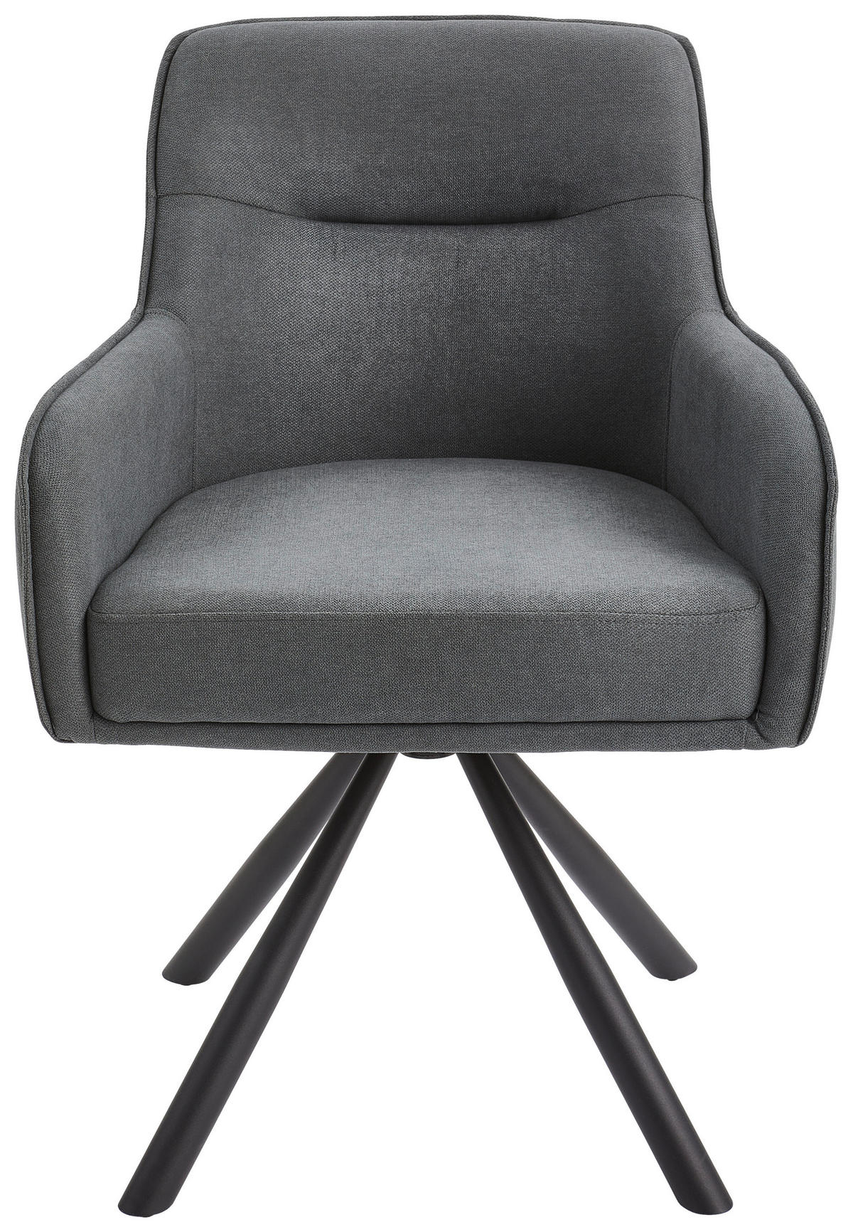 ARMLEHNSTUHL  in Eisen Webstoff  - Schwarz/Grau, Modern, Textil/Metall (62/84/62cm) - Livetastic