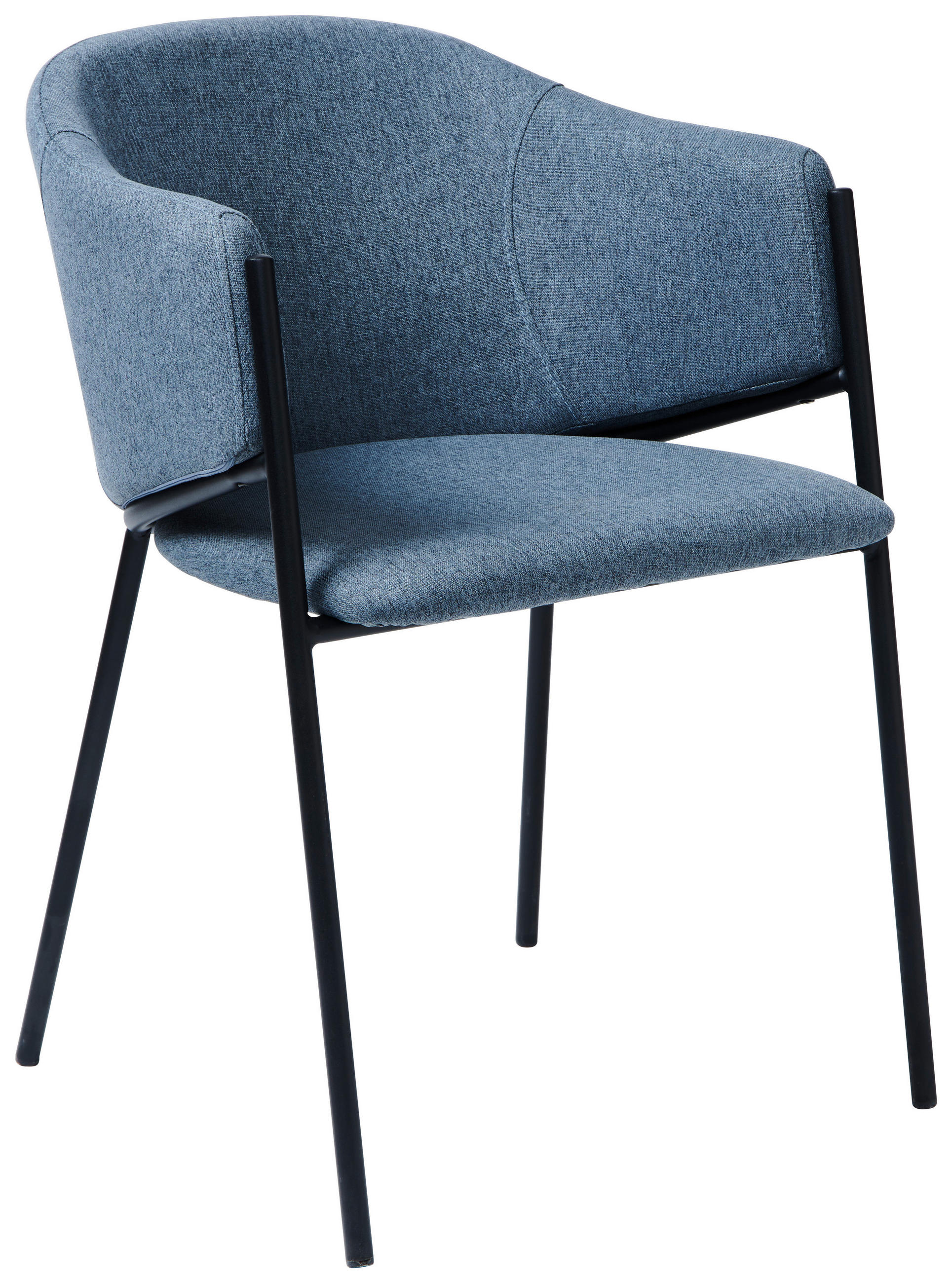 ARMLEHNSTUHL  in Eisen Flachgewebe  - Anthrazit/Schwarz, MODERN, Holz/Textil (53/77/60cm) - MID.YOU