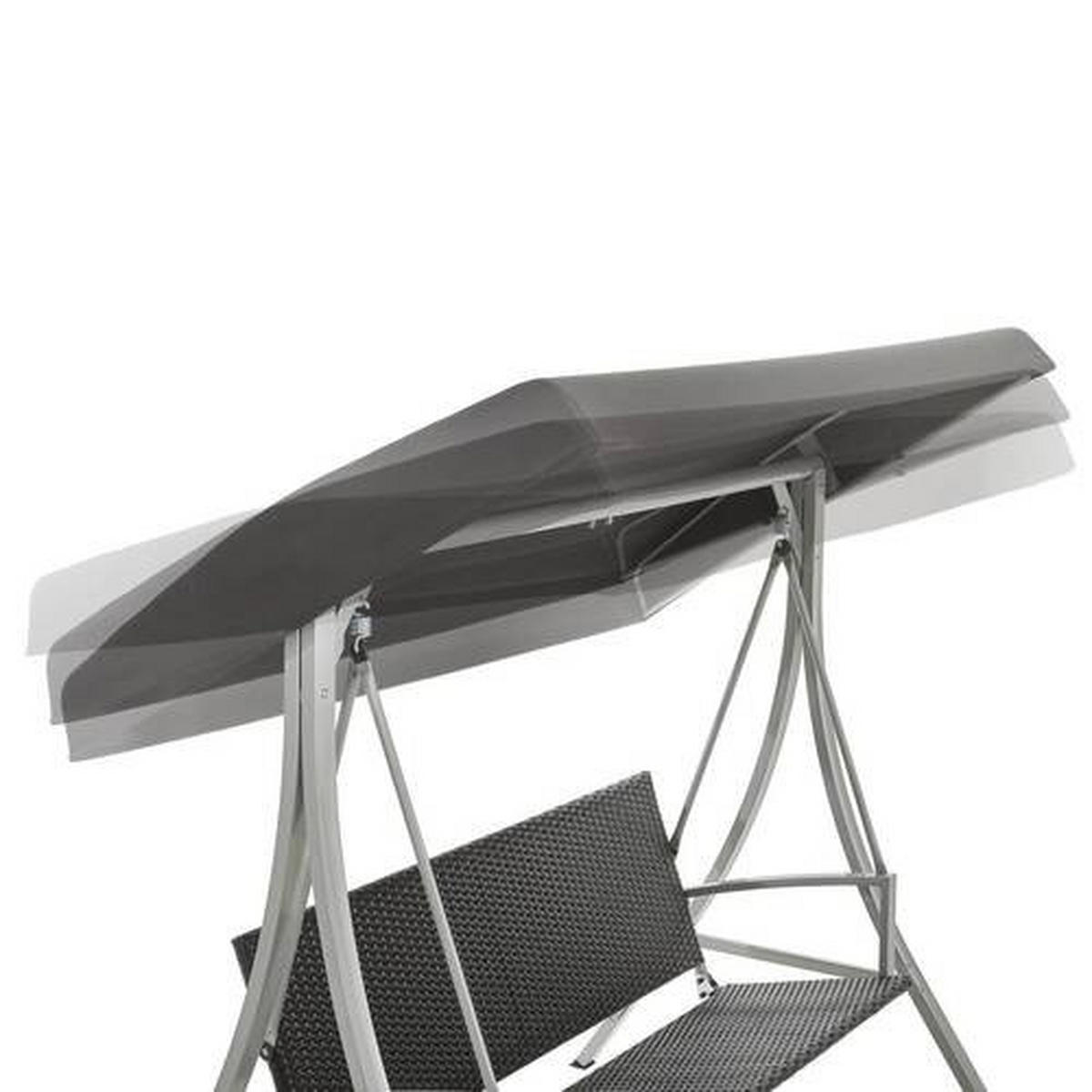 HOLLYWOODSCHAUKEL 180/166/120 cm  - Silberfarben/Schwarz, KONVENTIONELL, Kunststoff/Textil (180/166/120cm) - Xora