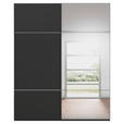 SCHWEBETÜRENSCHRANK 201/223/68 cm 2-türig Schwarz  - Chromfarben/Schwarz, KONVENTIONELL, Glas/Holzwerkstoff (201/223/68cm) - Novel