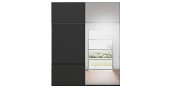 SCHWEBETÜRENSCHRANK 201/223/68 cm 2-türig Schwarz - Chromfarben/Schwarz, KONVENTIONELL, Glas/Holzwerkstoff (201/223/68cm) - Novel