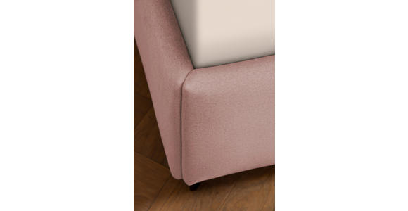 POLSTERBETT gepolstertes Kopfteil, Lattenroste 180/200 cm in Hellrosa - Hellrosa/Birkefarben, KONVENTIONELL, Holz/Textil (180/200cm) - Novel