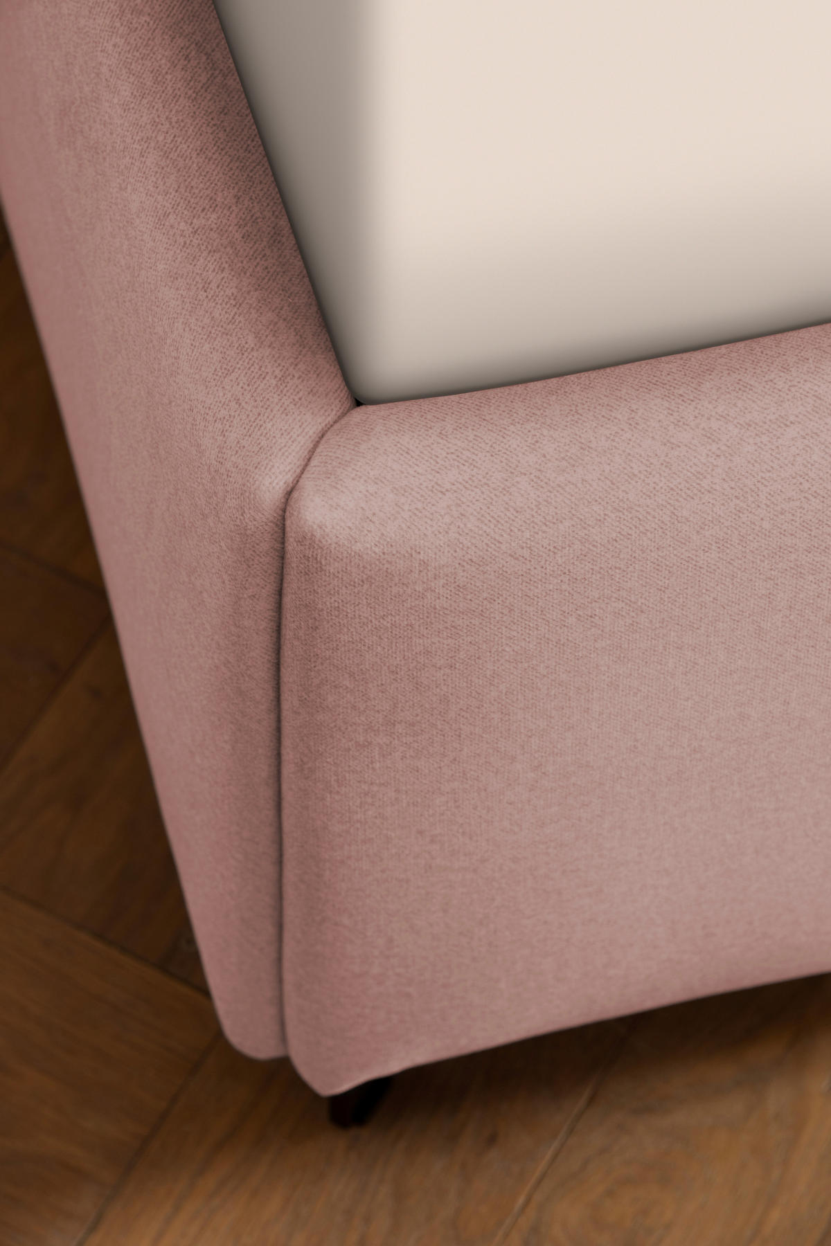 POLSTERBETT 180/200 cm  in Hellrosa  - Hellrosa/Birkefarben, Konventionell, Holz/Textil (180/200cm) - Novel