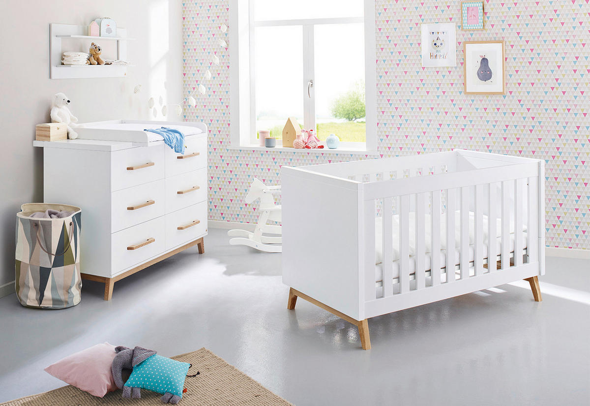 BABYZIMMER PINOLINO RIVA  - Eschefarben/Weiß, Design, Holzwerkstoff - Pinolino