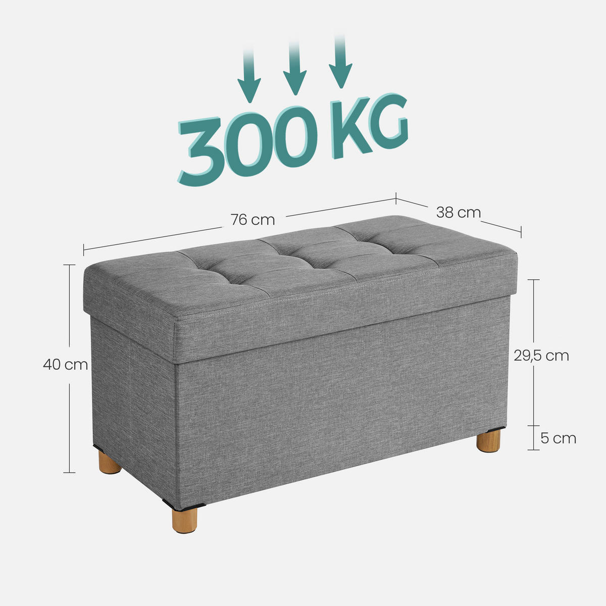 SITZBOX  - Naturfarben/Grau, Basics, Holz/Textil (76/40/38cm)