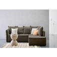 ECKSOFA Taupe Chenille  - Taupe/Schwarz, KONVENTIONELL, Kunststoff/Textil (233/193cm) - Carryhome