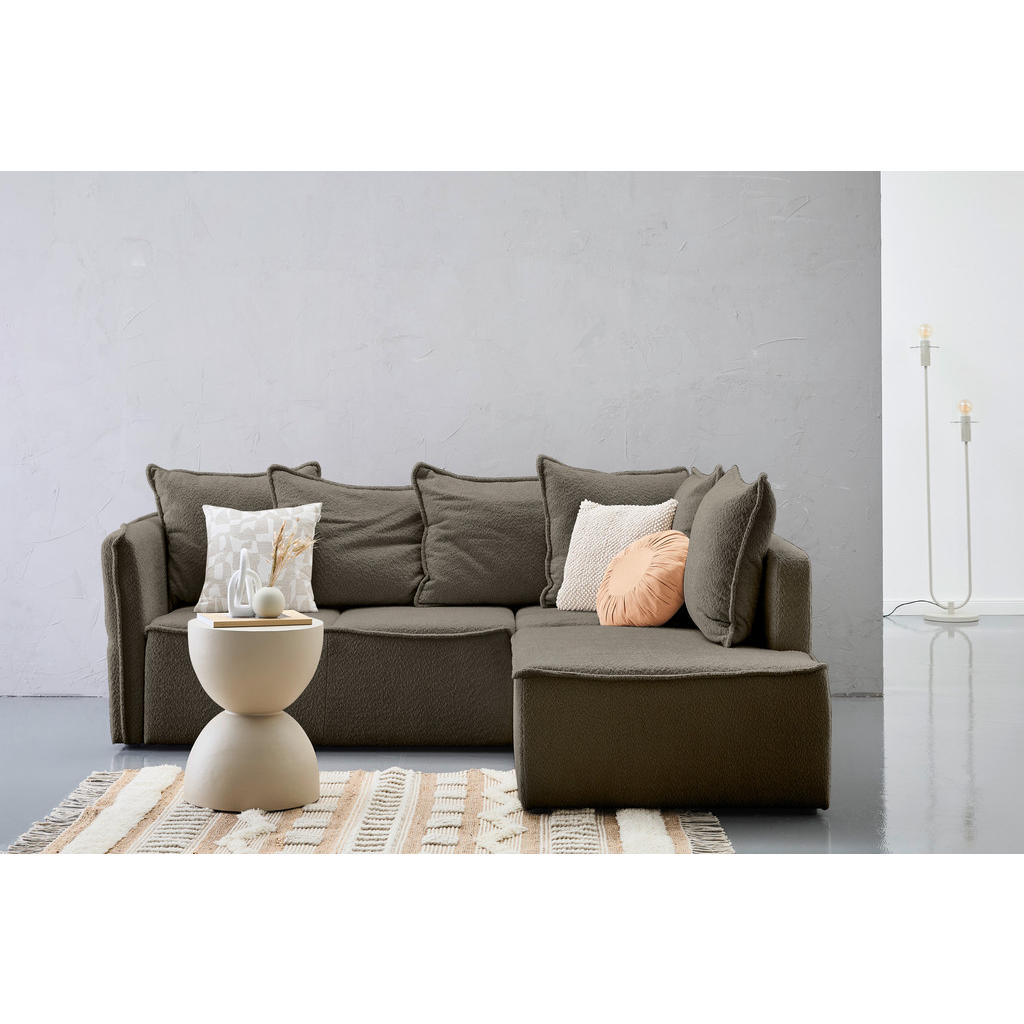 Thumbnail - Carryhome Ecksofa, Taupe, Textil, 3-Sitzer, Ottomane rechts, L-Form, 233x193 cm, Liegefunktion, seitenverkehrt erhältlic...