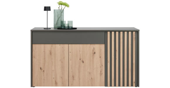 SIDEBOARD 164,2/87,9/42 cm  in Grau, Eiche Artisan  - Eiche Artisan/Grau, Trend, Holzwerkstoff (164,2/87,9/42cm) - Carryhome