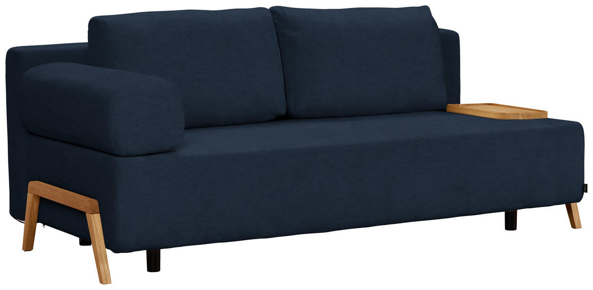 SCHLAFSOFA in Holz, Textil Dunkelblau  - Naturfarben/Dunkelblau, Design, Holz/Textil (211/88/102cm) - Niels Andersson