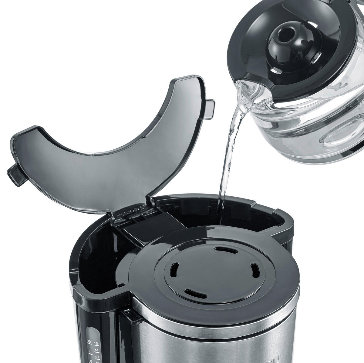 FILTERKAFFEEMASCHINE  - Edelstahlfarben/Schwarz, KONVENTIONELL, Glas/Kunststoff (29/38/26cm) - Severin