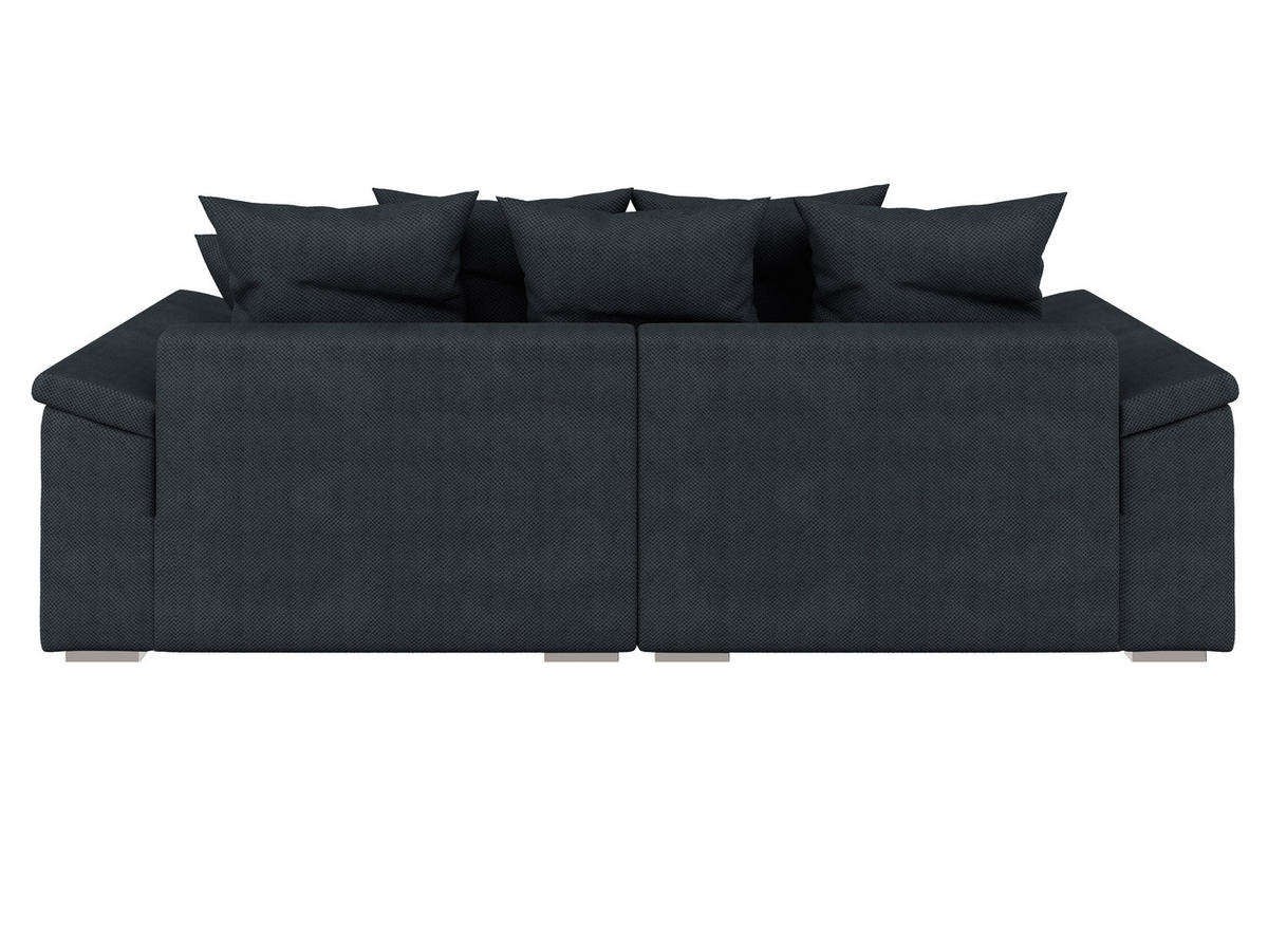 BIGSOFA TERMINI Velours, Webstoff Schwarz  - Beige/Schwarz, Design, Holz/Textil (260/98/123cm) - MID.YOU