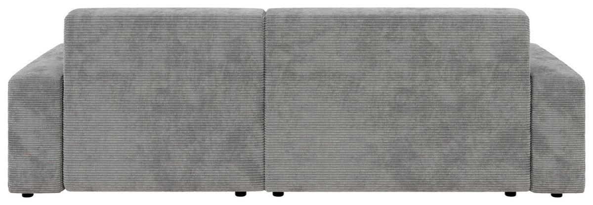 ECKSOFA in Cord Grau  - Schwarz/Grau, Modern, Kunststoff/Textil (246/162cm) - Trendmanufaktur