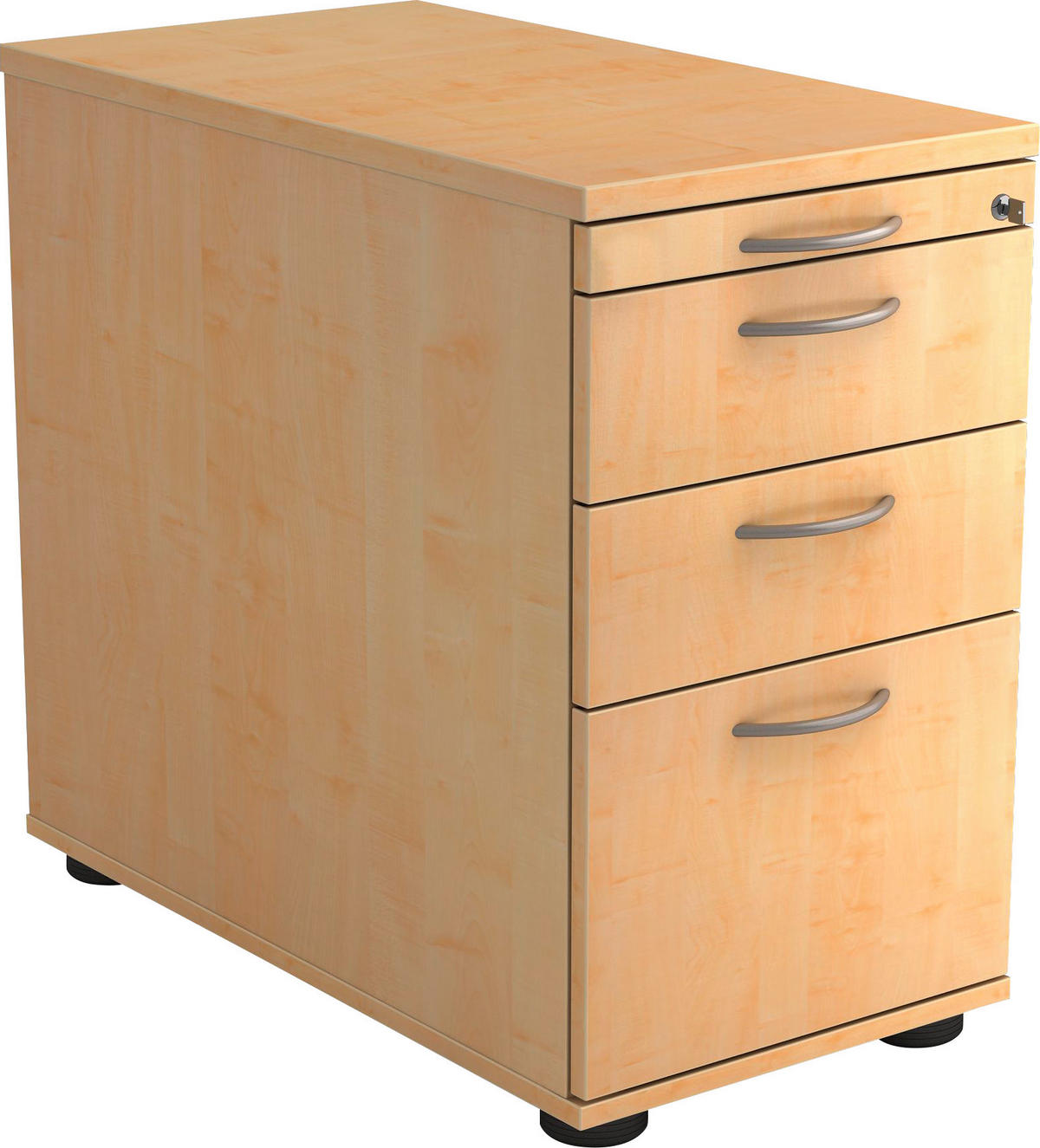 ANSTELLCONTAINER Ahornfarben  - Ahornfarben/Alufarben, KONVENTIONELL, Holzwerkstoff/Kunststoff (42,8/72-76/80cm) - Venda