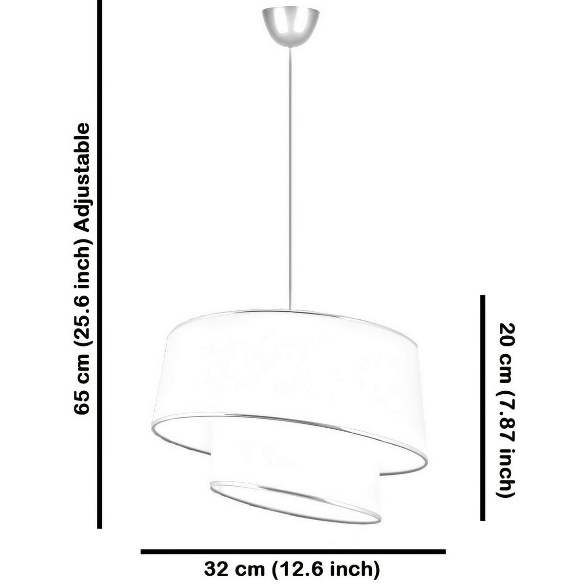HÄNGELEUCHTE 32/65 cm   - Beige/Schwarz, Design, Textil/Metall (32/65cm) - P & B