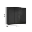 SCHWEBETÜRENSCHRANK  in Schwarz  - Schwarz, KONVENTIONELL, Glas/Holzwerkstoff (242/223/68cm) - Novel