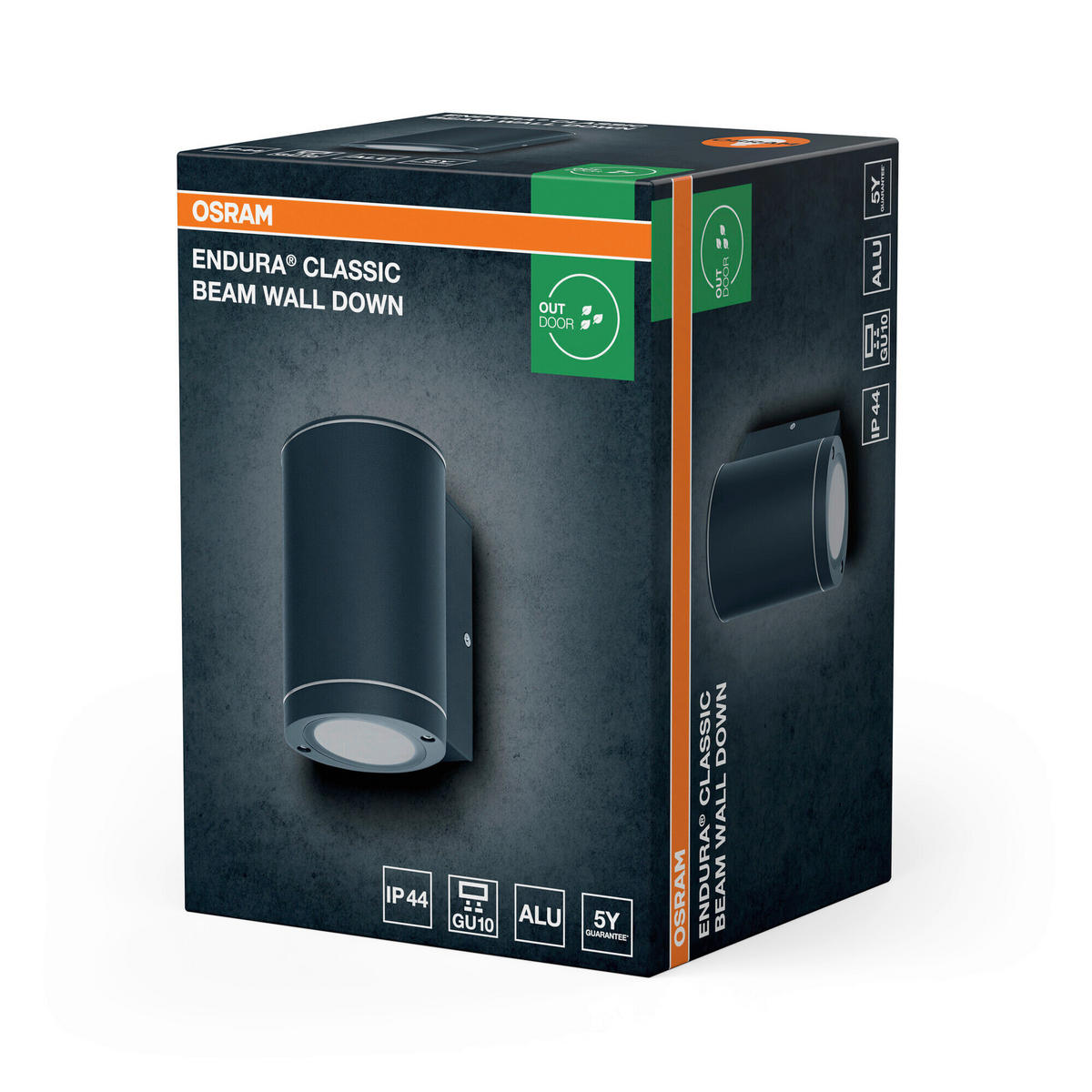 AUßENLEUCHTE 10,4/9,2/14,6 cm   - Dunkelgrau, Basics, Glas/Metall (10,4/9,2/14,6cm) - Osram