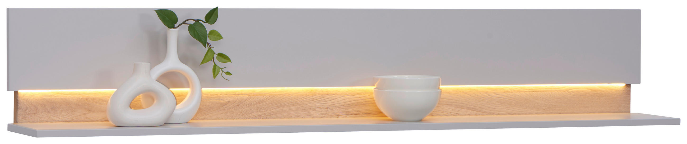 WANDBOARD Asteiche furniert Grau, Eichefarben  - Eichefarben/Grau, Design, Holz/Holzwerkstoff (180/30/24cm) - Dieter Knoll