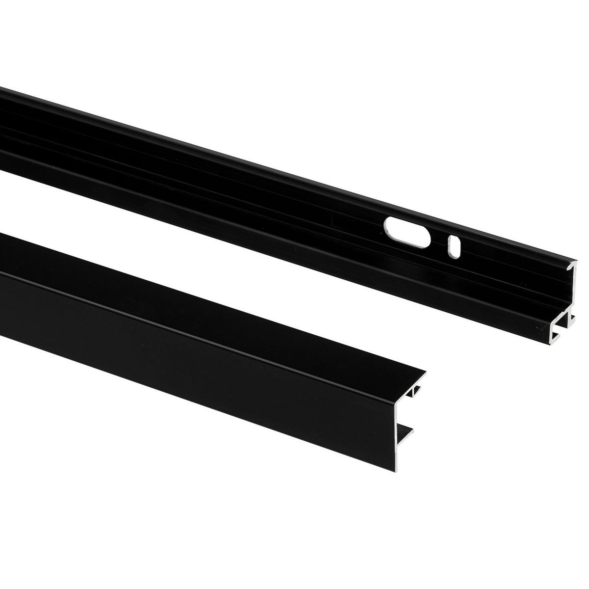 PROFILLEISTEN-SET 120/2,9/2,2 cm  in Schwarz  - Schwarz, Basics, Metall (120/2,9/2,2cm) - HKT