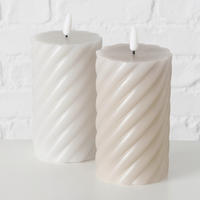 LUMÂNARE CU LED 7,5/12,5 cm  - gri deschis/gri, Basics, materiale naturale (7,5/12,5cm)