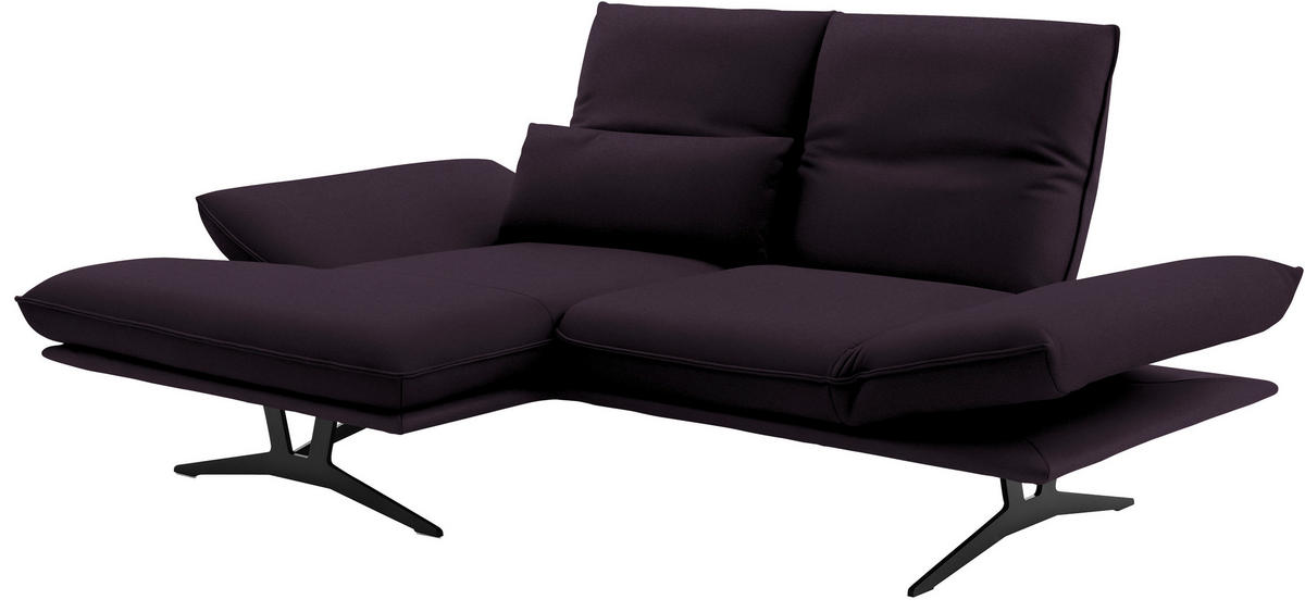ECKSOFA  in Echtleder Violett  130/210 cm  - Gelb/Violett, Design, Leder/Metall (130/210cm) - Dieter Knoll