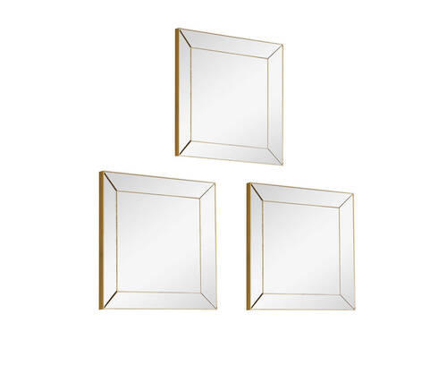SADA ZRKADIEL 30/30/2 cm  - zlatá, Trend, plast/sklo (30/30/2cm)