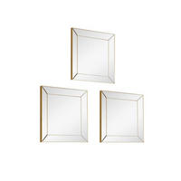 SADA ZRKADIEL 30/30/2 cm  - zlatá, Trend, plast/sklo (30/30/2cm)