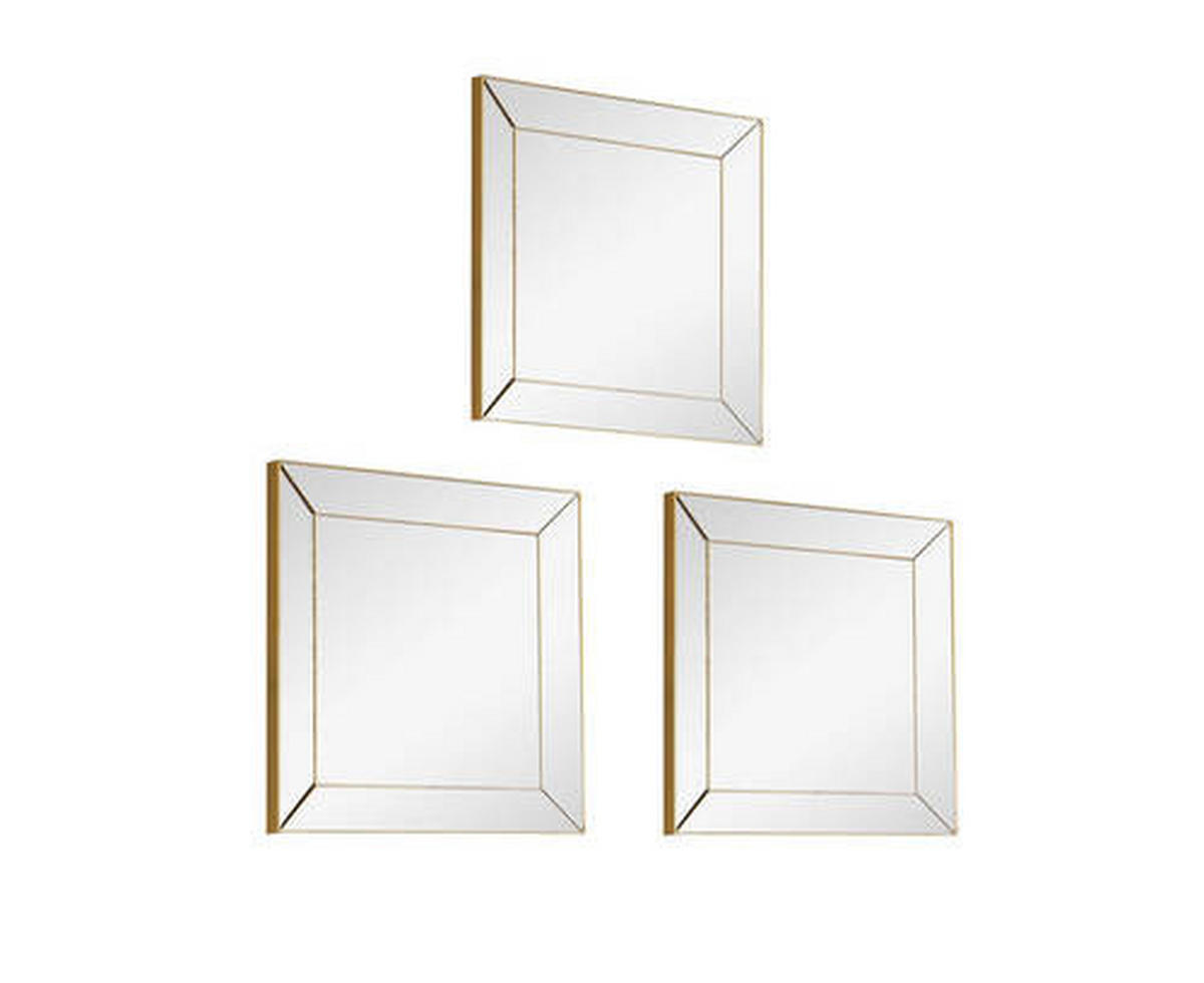 SADA ZRKADIEL 30/30/2 cm  - zlatá, Trend, plast/sklo (30/30/2cm)