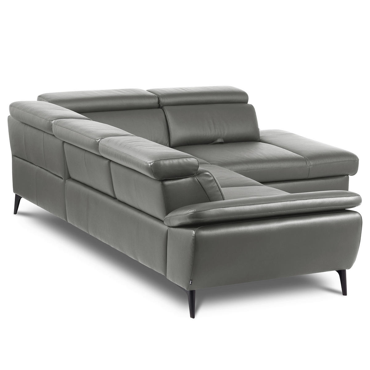 ECKSOFA  in Lederlook Echtleder Anthrazit  274/220 cm  - Anthrazit/Schwarz, Design, Leder/Textil (274/220cm) - Livetastic