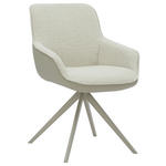 ARMLEHNSTUHL  Sitzfläche 360° drehbar Lederlook, Bouclé  - Creme/Grau, Design, Textil/Metall (58/85/63cm) - Hom`in