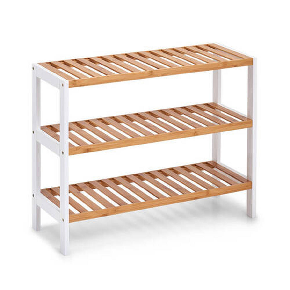 SCHUHREGAL Bambus Naturfarben, Weiß  - Naturfarben/Weiß, Basics, Holz/Holzwerkstoff (70/26/54cm) - Zeller Present