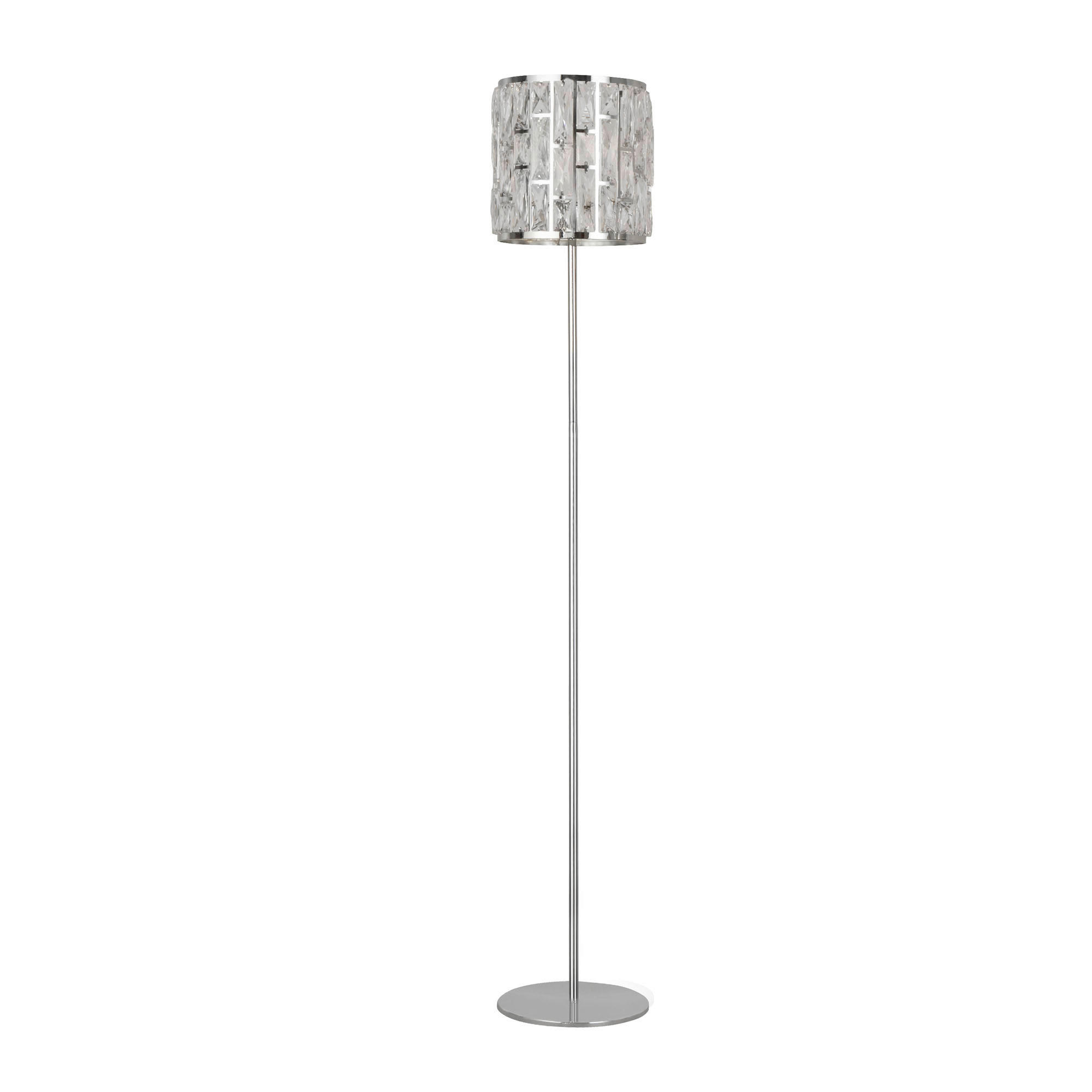 GOLVLAMPA Bijou 26/155 cm    - klar/kromfärg, Design, metall/glas (26/155cm)